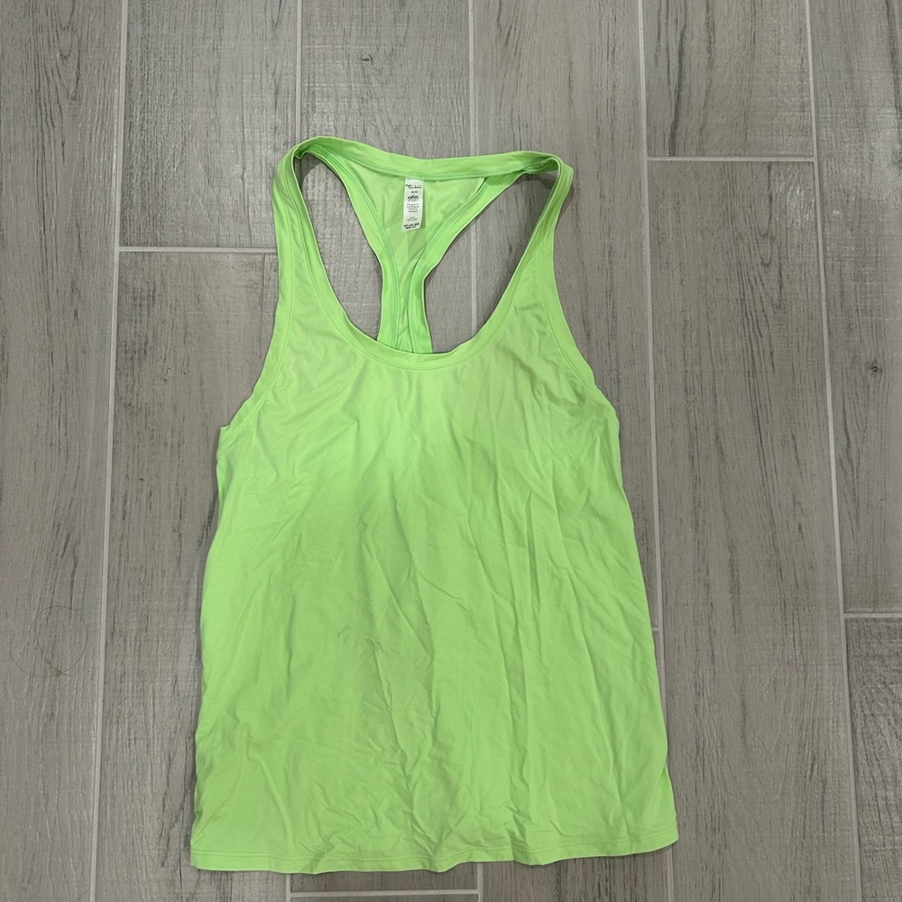 alo yoga neon green athletic top